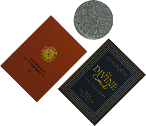 5 oz Dieviškoji komedija 2021 Kamerūnas sidabrinė moneta (6)