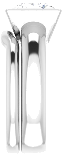 Sužadėtuvių Žiedas „Bezel-Set Solitaire“ 585 Baltojo Aukso Square 8mm (9)