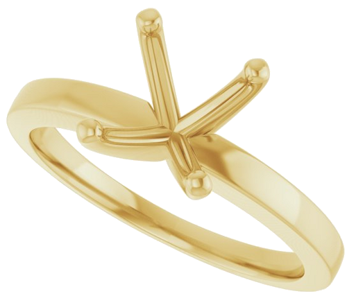 14K Yellow 9x7 mm Oval Solitaire Engagement Ring Mounting (5)