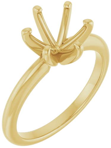 14K Yellow  8 mm Round Solitaire Engagement Ring Mounting (1)