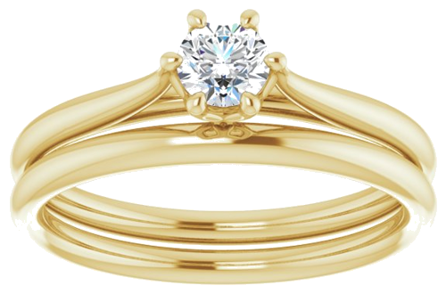 14K Yellow 4.1 mm Round Engagement Ring Mounting (8)
