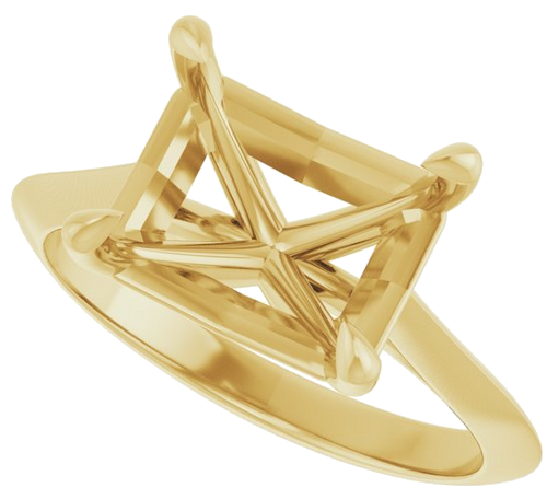 Sužadėtuvių Žiedas „Claw-Prong Solitaire“ 14k yellow gold Emerald 10mm x 8mm (5)
