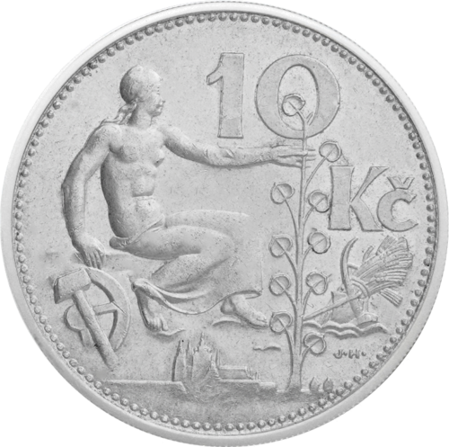 10 kroner (1930-1933) Czechoslovakia silver coin (1)