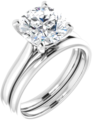 14K White 8.8 mm Round Engagement Ring Mounting (6)