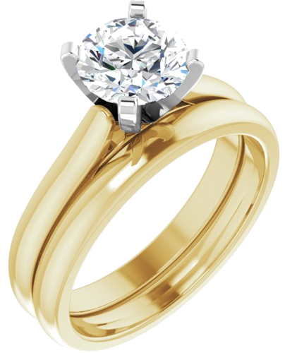Sužadėtuvių Žiedas „Solitaire“ 14k yellow/white gold Round 7mm (5)