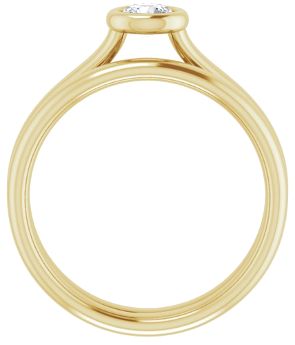 Sužadėtuvių Žiedas „Bezel-Set Solitaire“ 585 Geltonojo Aukso Round 4.1mm (7)