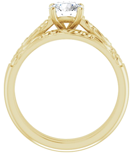 Sužadėtuvių Žiedas „Solitaire“ 14k yellow gold Round 6mm (7)