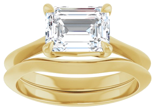 Sužadėtuvių Žiedas „Claw-Prong Solitaire“ 14k yellow gold Emerald 8mm x 6mm (8)