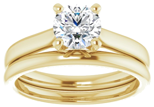 Sužadėtuvių Žiedas „Solitaire“ 585 Geltonojo Aukso Round 6mm (8)