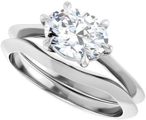 14K White 8x6 mm Oval Solitaire Engagement Ring Mounting (8)