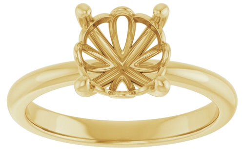 Sužadėtuvių Žiedas „Solitaire“ 585 Geltonojo Aukso Round 8mm (3)