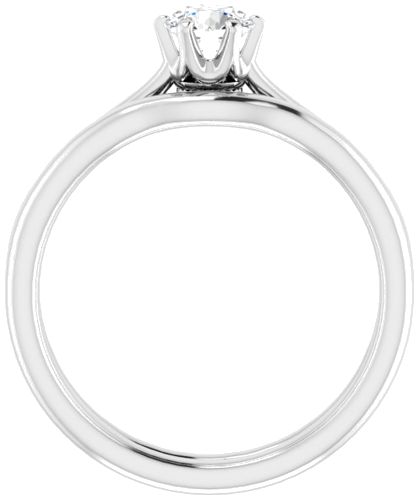 Sužadėtuvių Žiedas „Solitaire“ 585 Baltojo Aukso Round 4.8mm (7)