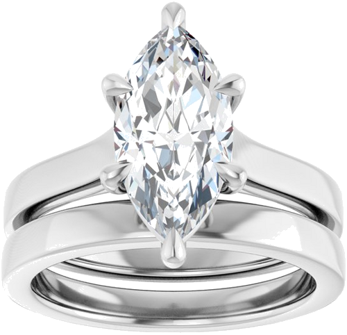 Sužadėtuvių Žiedas „Claw-Prong“ 14k white gold Marquise 13mm x 6.5mm (8)