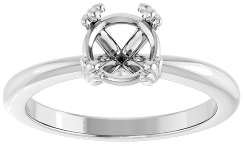 Sužadėtuvių Žiedas „Solitaire“ 14k white gold Round 6.5mm (3)