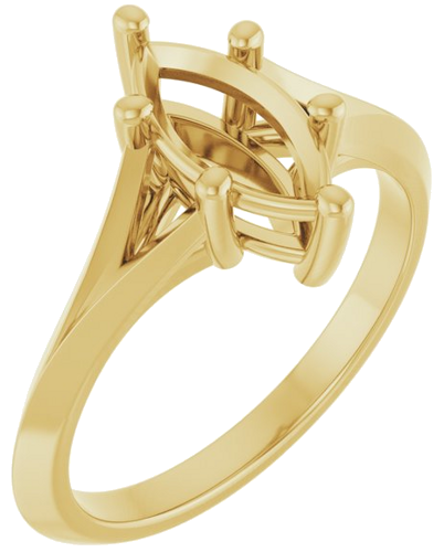 Sužadėtuvių Žiedas „Solitaire“ 585 Geltonojo Aukso Marquise 10mm x 5mm (1)