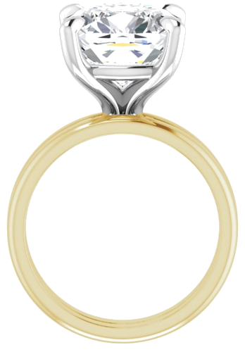 Sužadėtuvių Žiedas „Solitaire“ 14k yellow/white gold Cushion 11mm (7)