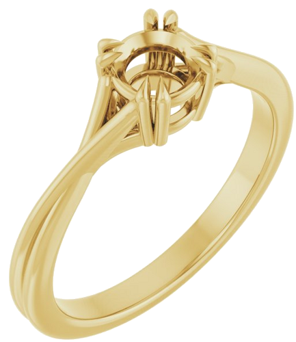Sužadėtuvių Žiedas „Double Claw-Prong Solitaire Criss-Cross“ 18k yellow gold Round 5.2mm (1)