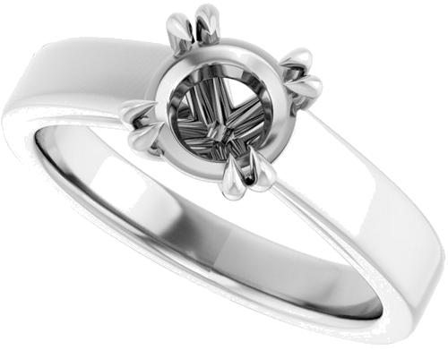 Sužadėtuvių Žiedas „Solitaire“ 585 Baltojo Aukso Round 6.5mm (5)