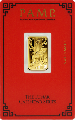 5 г Инвестиционный золотой слиток Год Огненной Обезьяны PAMP (2)