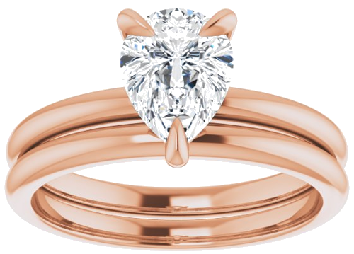 Sužadėtuvių Žiedas „Solitaire“ 14k rose gold Pear 8mm x 6mm (8)