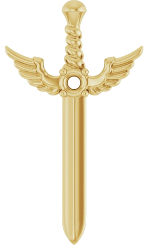 Pakabukas „Accented Dagger“ 585 Geltonojo Aukso Round 2mm (1)