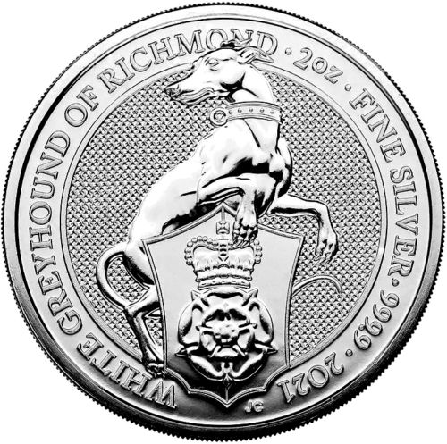 2 oz White Richmond Curt 2021 gada sudraba monēta Karaliene zvērs (1)