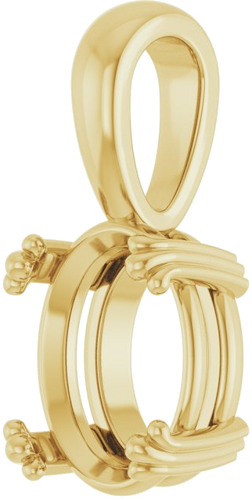 Pakabukas „Decorative Prong Solitaire“ 10k yellow gold Oval 10mm x 8mm (2)