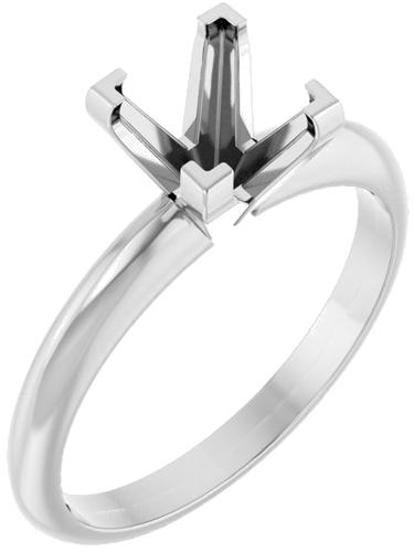 Sužadėtuvių Žiedas „V-End Solitaire“ 585 Baltojo Aukso Square 6mm (1)