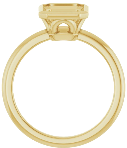 Sužadėtuvių Žiedas „Bezel-Set“ 14k yellow gold Emerald 10mm x 7mm (2)