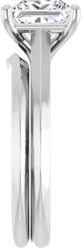 14K White 7 mm Square Solitaire Engagement Ring Mounting (9)