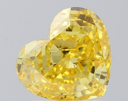 1.53 carat Fancy Vivid Yellow-IF Natūralus Heart Deimantas (1)
