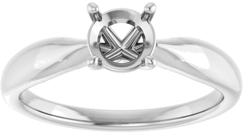 Sužadėtuvių Žiedas „Solitaire“ 585 Baltojo Aukso Round 5.8mm (3)