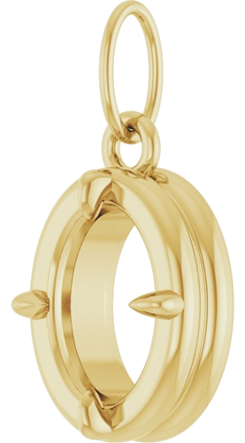 Pakabukas „Oval Claw-Prong Bezel-Style Charm“ 14k yellow gold Oval 7mm x 5mm (2)