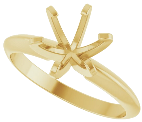 14K Yellow 7 mm Round Engagement Ring Mounting (5)