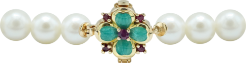 Pērļu rokassprādze ar četrlapu āboliņu ROYAL CLOVER (1)