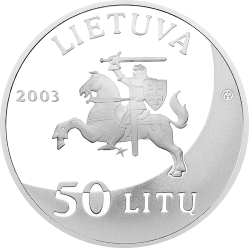 2004 Литва Олимпийските игри в Атина, сребърна монета 50 лита (2)