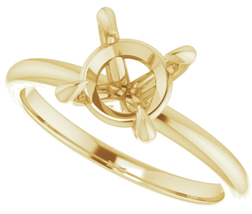 Sužadėtuvių Žiedas „Solitaire“ 750 Geltonojo Aukso Round 7.4mm (5)