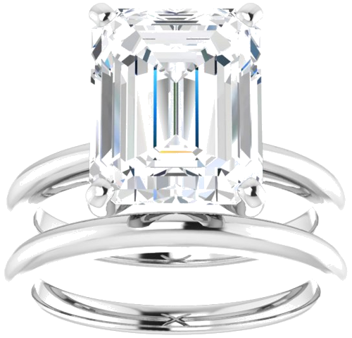 Sužadėtuvių Žiedas „Solitaire“ 585 Baltojo Aukso Emerald 11mm x 9mm (8)