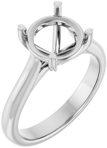 Sužadėtuvių Žiedas „Hearts on Top™“ 14k white gold Round 8.8mm (1)