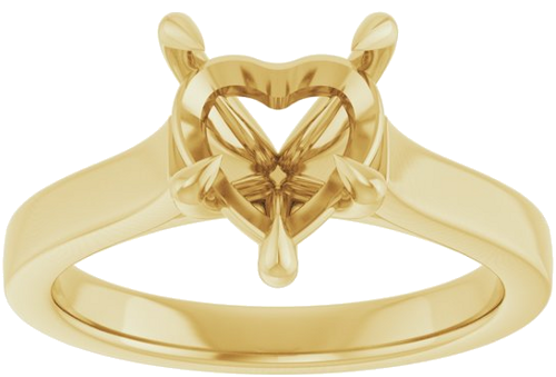 Sužadėtuvių Žiedas „Claw-Prong“ 14k yellow gold Heart 8mm (3)