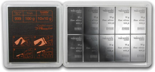 10 x 10 г Серебряные слитки CombiBar™ Valcambi (2)