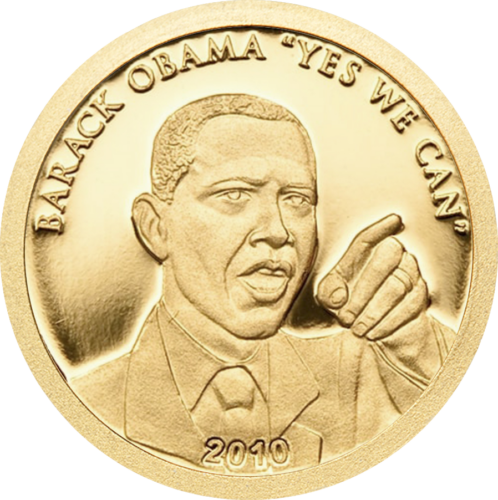 2010 Kuko salos Barakas Obama 1 dolerio auksinė moneta (1)