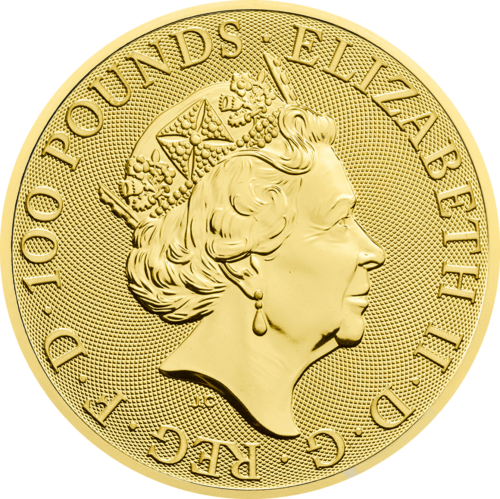 1 oz Единорог Шотландии Звери Королевы 2018 золотая монета (2)