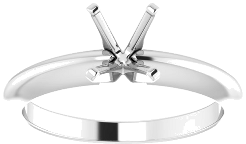 14K White 6x4 mm Emerald Solitaire Engagement Ring Mounting (3)