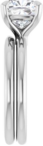 14K White 8x8 mm Cushion Solitaire Engagement Ring Mounting (9)