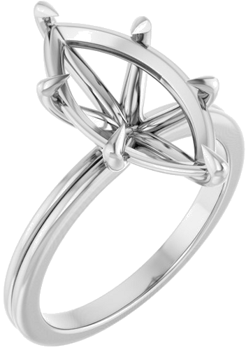 Sužadėtuvių Žiedas „Claw-Prong Solitaire“ 14k white gold Marquise 16mm x 8mm (1)