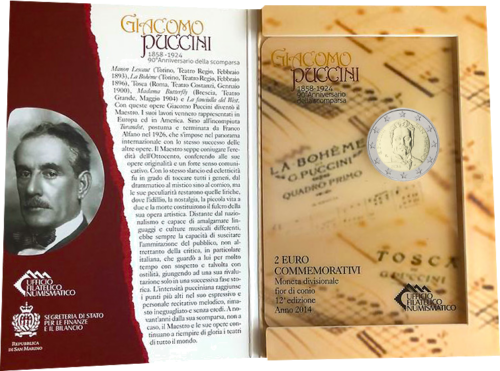 2014 Sanmarīno Pučīni 2 eiro monēta (5)