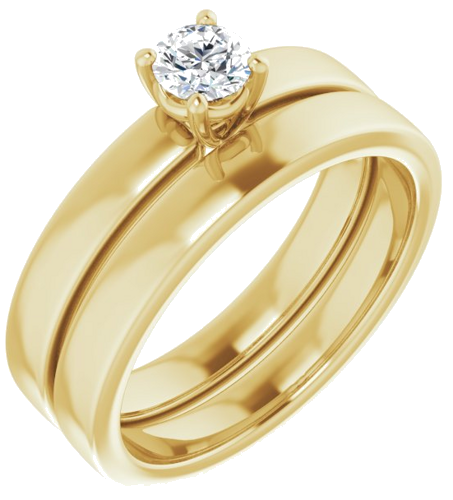 Sužadėtuvių Žiedas „Solitaire“ 14k yellow gold Round 4.1mm (6)