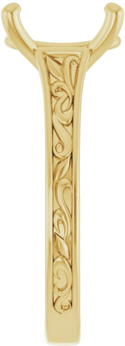 Sužadėtuvių Žiedas „Solitaire Scroll“ 14k yellow gold Round 11mm (4)