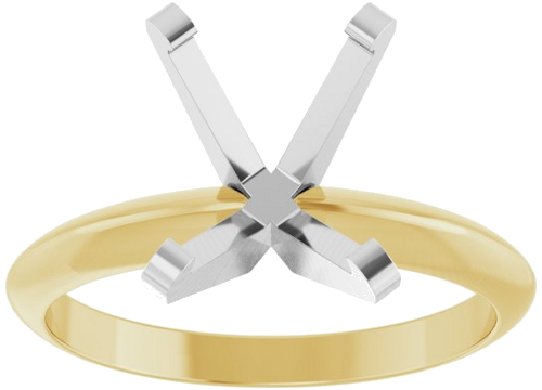 14K Yellow White 10 x 8 mm Oval Solitaire Engagement Ring Mounting (3)